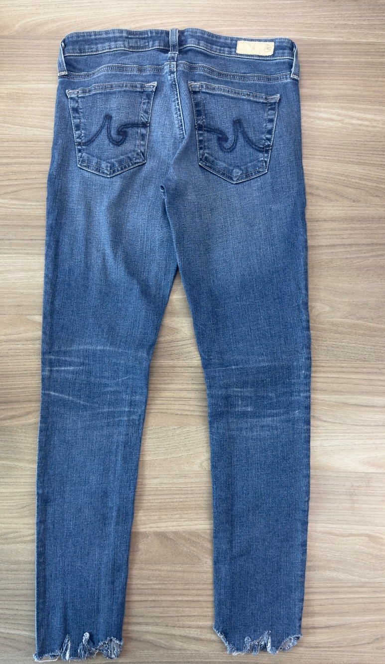 AG Adriano Goldschmied The Legging Ankle Women's Jeans Blue Size 26 Raw Hem